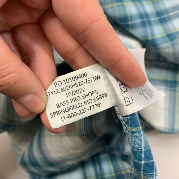 RedHead Shirt Mens 2XL Blue Green Button Down Plaid Modal Blend Short Sleeve - Picture 9 of 11